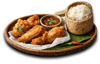 Street Crispy Chicken with Sticky Rice