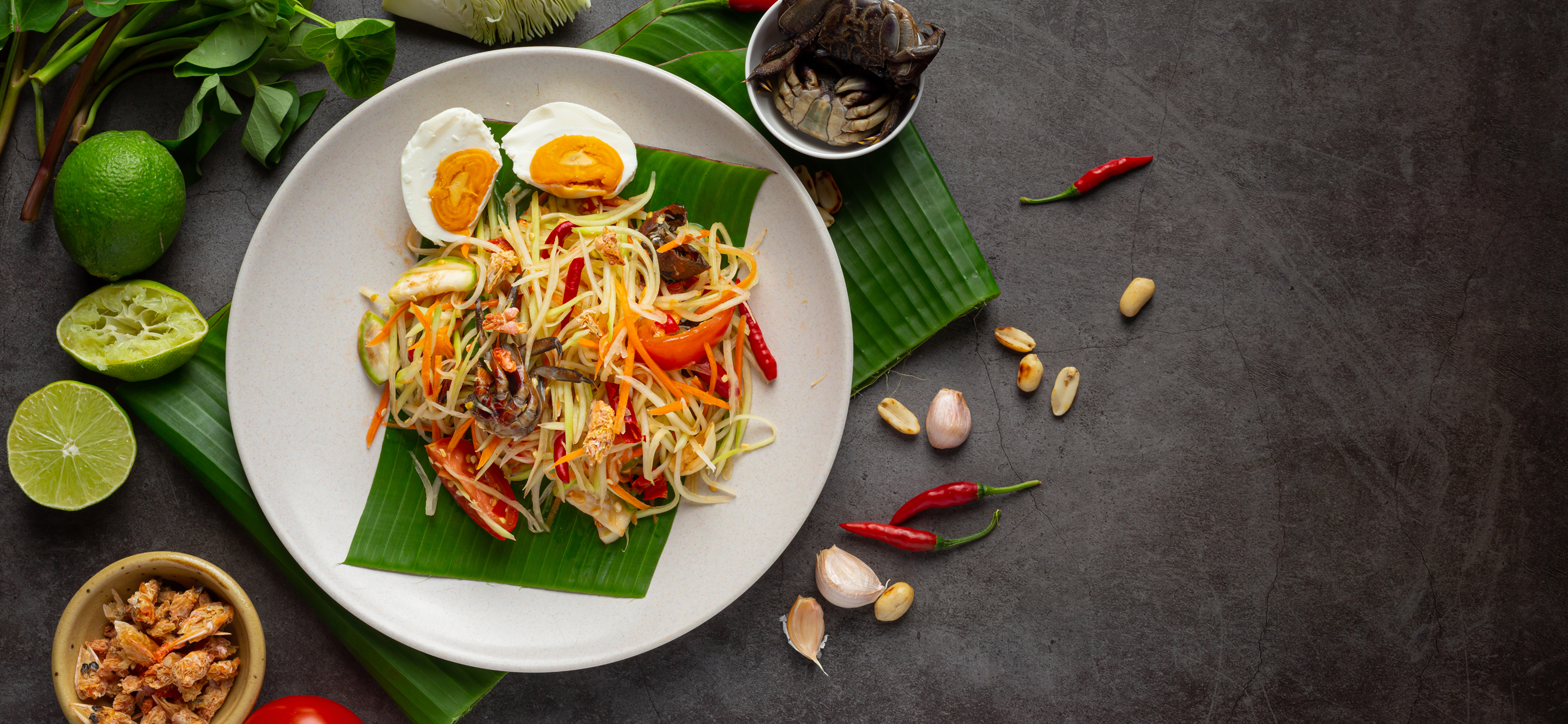 Thai street food spread